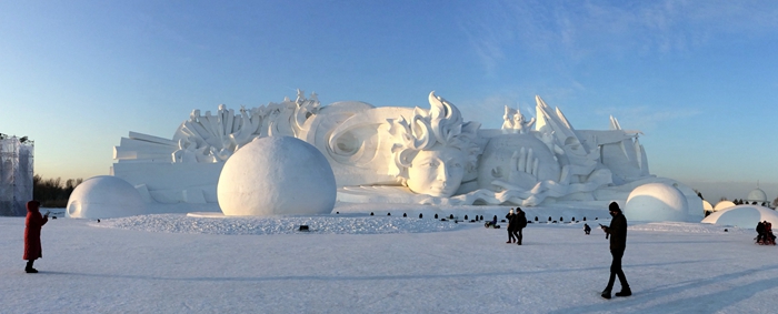 Snow Island snow sculpture